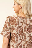 Short Sleeve Oriental Print Dress