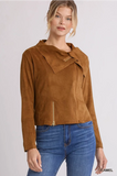 Suede Zip Up Moto Jacket