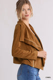 Suede Zip Up Moto Jacket