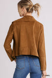 Suede Zip Up Moto Jacket