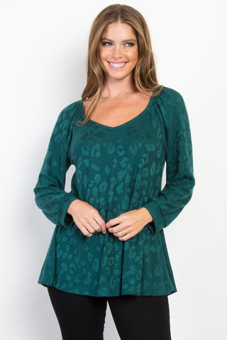 Long Sleeve Leo Print Top