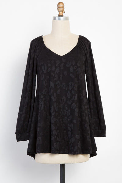 Long Sleeve Leo Print Top