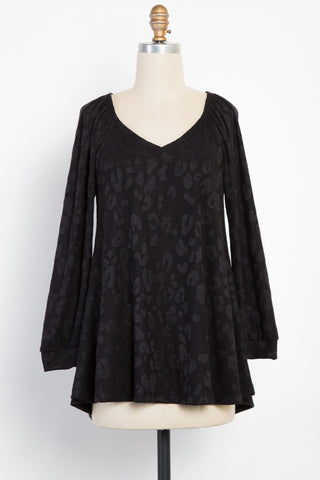 Long Sleeve Leo Print Top