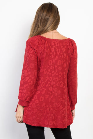 Long Sleeve Leo Print Top