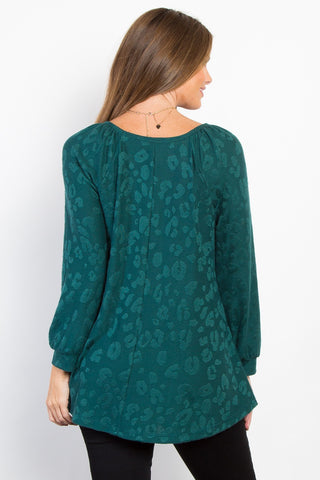 Long Sleeve Leo Print Top