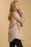 Tan Quilted Zip Up Jacket