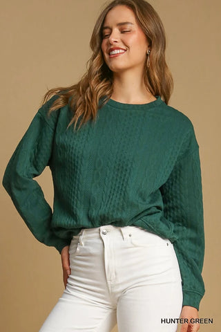 Jacquard Pullover Top