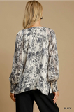 Lurex Floral Print Top