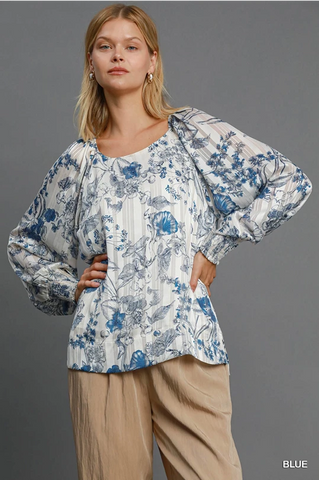 Lurex Floral Print Top