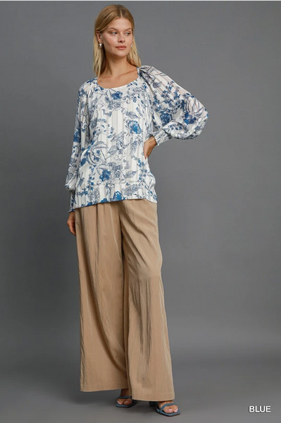 Lurex Floral Print Top