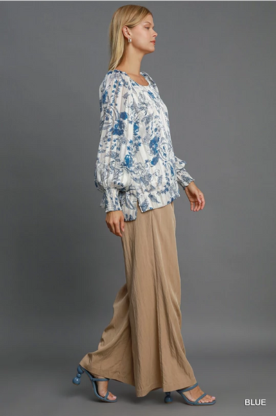 Lurex Floral Print Top