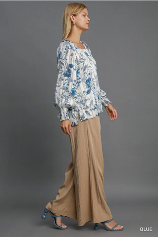 Lurex Floral Print Top