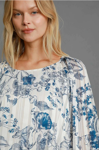 Lurex Floral Print Top