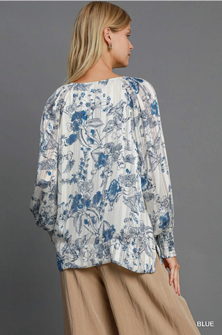 Lurex Floral Print Top