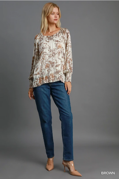 Lurex Floral Print Top