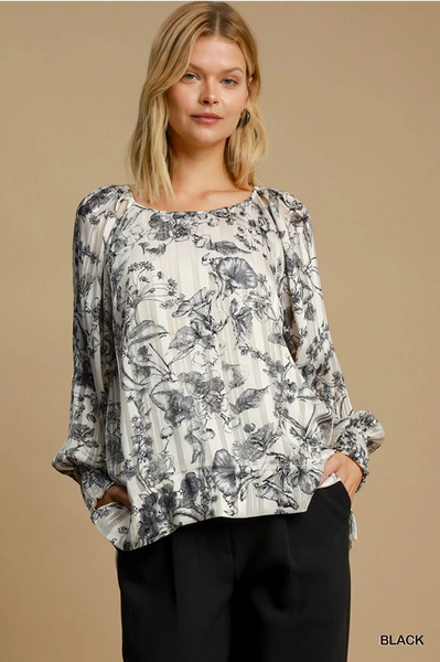 Lurex Floral Print Top