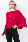 Scalloped Hem Cropped Poncho