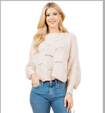 Scalloped Hem Cropped Poncho