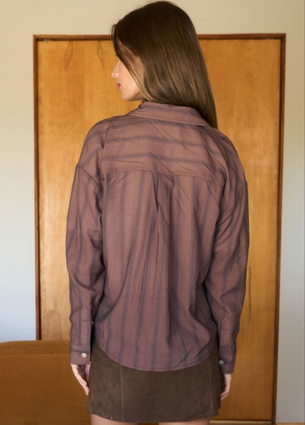 Stripe Print Button Down