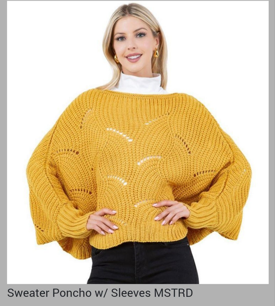 Scalloped Hem Cropped Poncho