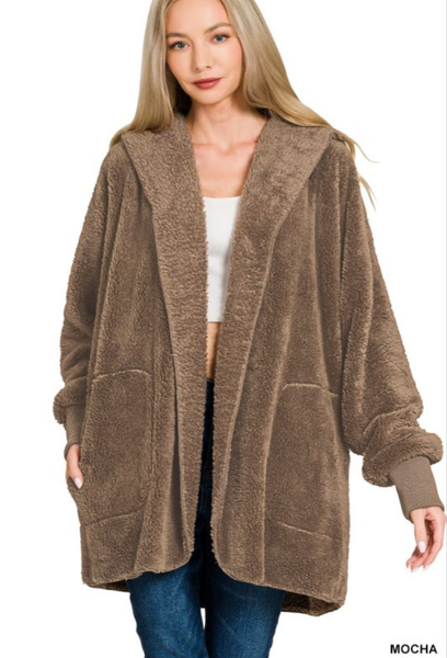 Hooded Faux Fur Jacket