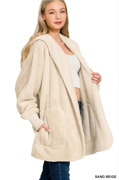 Hooded Faux Fur Jacket