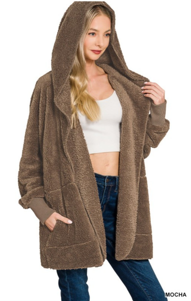 Hooded Faux Fur Jacket