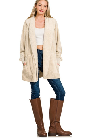 Hooded Faux Fur Jacket