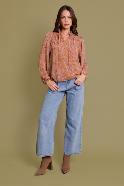 Mocha Mix Floral Top