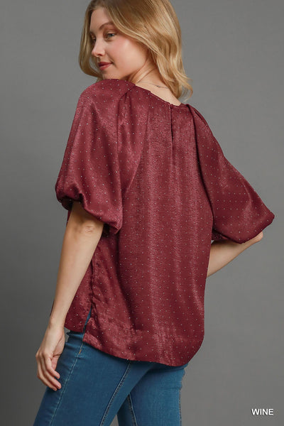 Rhinestone Satin Round Neck