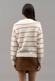 Stripe Sweater w/Folded Neck