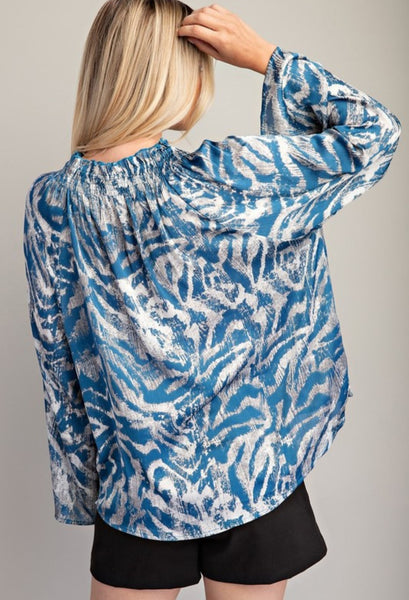 Round Collar Smock Blouse