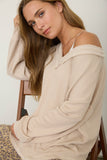 V-Neck Ribbed Top