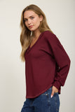 V-Neck Ribbed Top