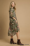 Boho Print Midi Dress