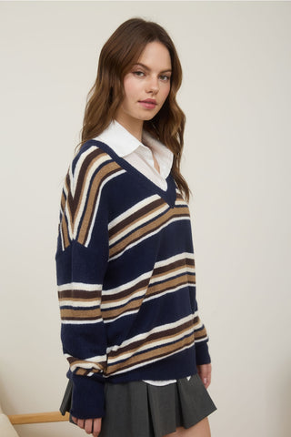 Stripe Pull-Over  Sweater
