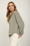 V-Neck Ribbed Top