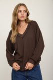 V-Neck Ribbed Top
