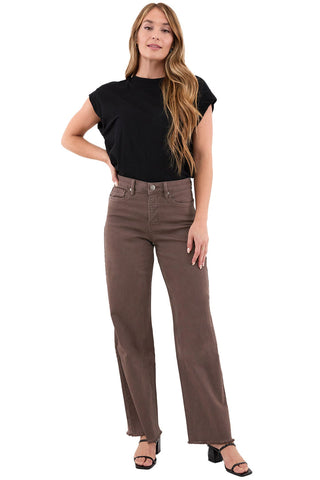 Chloe High Rise Frayed Wide Leg Pants