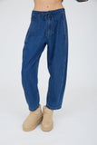 Barrel Denim Tie Front