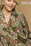 Plus Size Boho Print Midi Dress