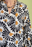 Long-Sleeve Black/White W/self Tie Tassel