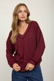 V-Neck Ribbed Top