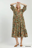 Abstract Midi Dress
