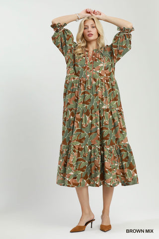 Abstract Midi Dress
