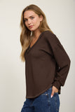 V-Neck Ribbed Top