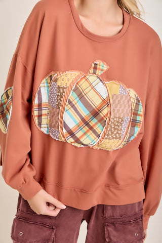 Plus Size Patchwork Sweatshirt