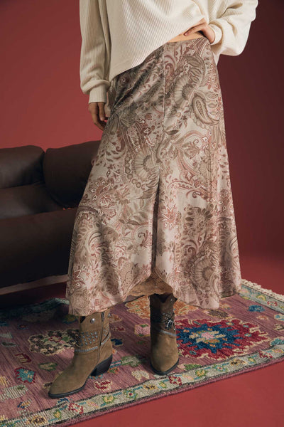 Midi Paisley with Lace Trim