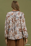 Floral Print W/Color Block