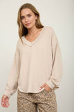 V-Neck Ribbed Top